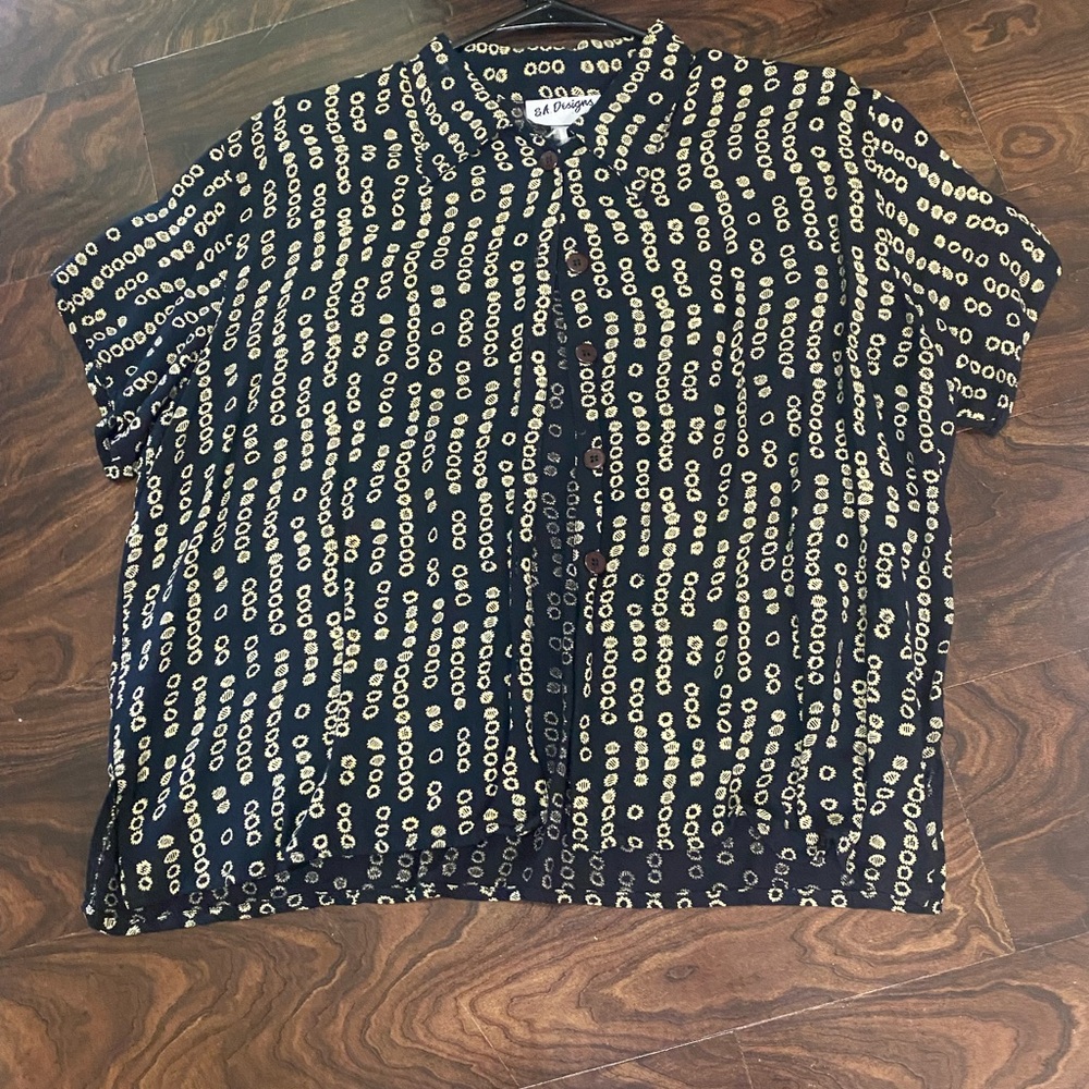 Chic Black and Gold Blouse
